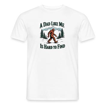 Dad Like Me – Hard to Find Yeti Bigfoot - Men's T-Shirt - white - Front - AI Model Male 178 dark (178cm)