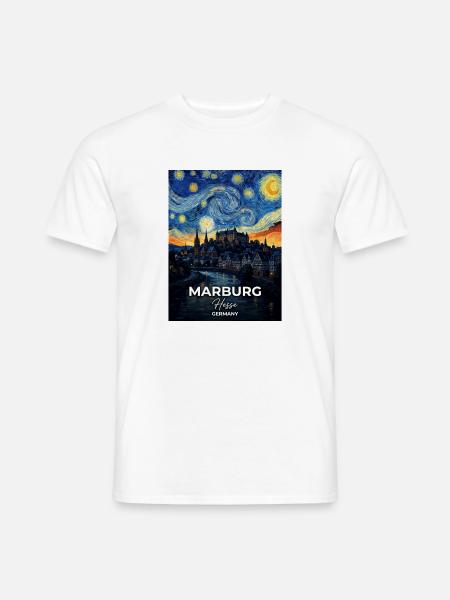 Marburg Germany Sternennacht - Männer T-Shirt - Weiß