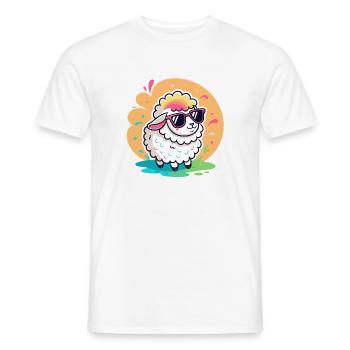Trendy Sheep Sunglasses - Men's T-Shirt - white - Front - AI Model Male 178 dark (178cm)