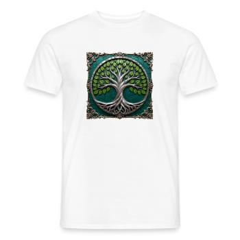 Metallic Circular Tree of Life - Men's T-Shirt - white - Front - AI Model Male 178 dark (178cm)