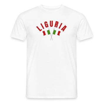 Drapeaux italiens de Ligurie - T-shirt homme - blanc - Devant - AI Model Male 178 dark (178cm)