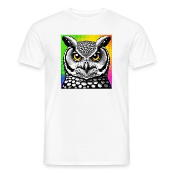 Eule - Männer T-Shirt - Weiß - Vorne - AI Model Male 178 dark (178cm)