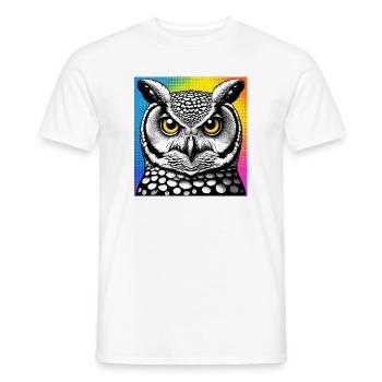 Eule - Männer T-Shirt - Weiß - Vorne - AI Model Male 178 dark (178cm)