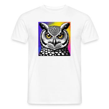 hibou - T-shirt homme - blanc - Devant - AI Model Male 178 dark (178cm)