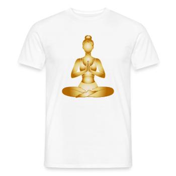 Goldene Yoga Frau Meditation Luxus Design - Männer T-Shirt - Weiß - Vorne - AI Model Male 178 dark (178cm)