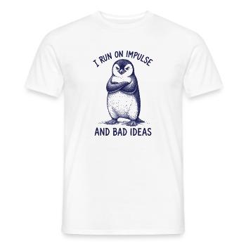 Chemise drôle de pingouin Mauvaises idées Humour - T-shirt homme - blanc - Devant - AI Model Male 178 dark (178cm)
