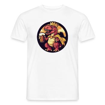 Dinosaurier T-Rex Bier Lustig - Männer T-Shirt - Weiß - Vorne - AI Model Male 178 dark (178cm)