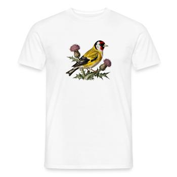 Amerikanischer Stieglitz auf der Distel - Männer T-Shirt - Weiß - Vorne - AI Model Male 178 dark (178cm)