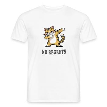 No Regrets Funny Cat Humor Design - Men's T-Shirt - white - Front - AI Model Male 178 dark (178cm)