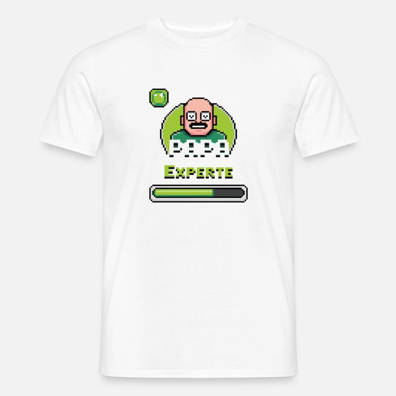 Papa Gaming Experte Level Design - Männer T-Shirt - Weiß