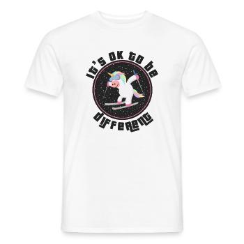 C’est normal d’être un autre licorne en ski - T-shirt homme - blanc - Devant - AI Model Male 178 dark (178cm)
