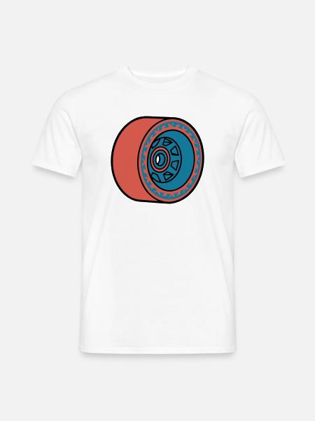 Skateboard Rolle Longboard - Männer T-Shirt - Weiß