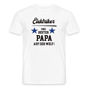 Elektriker Bester Papa Vatertag Geburtstag - Männer T-Shirt - Weiß - Vorne - AI Model Male 178 dark (178cm)