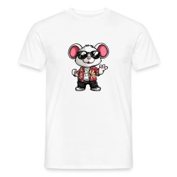 Mouse Comic Holiday - Men's T-Shirt - white - Front - AI Model Male 178 dark (178cm)