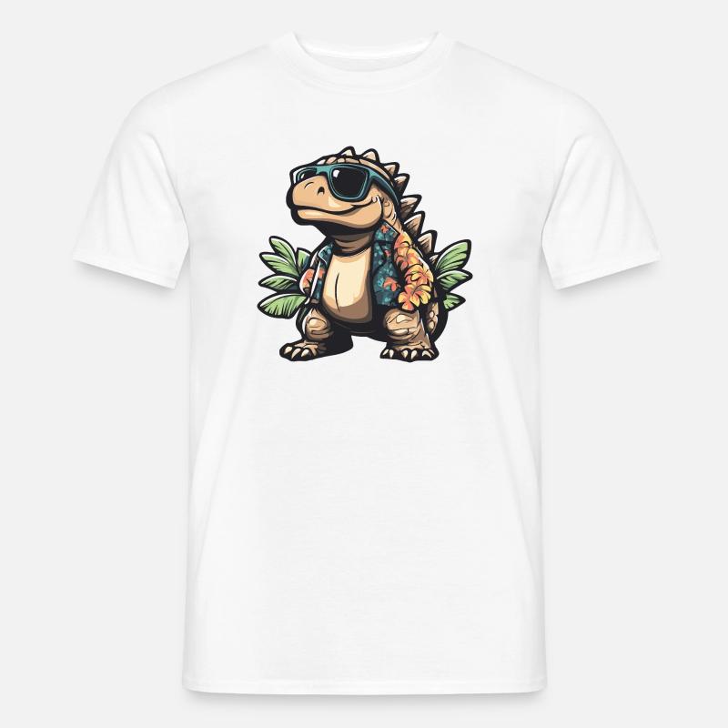Dinosaurier stegosaurus Comic Urlaub - Männer T-Shirt - Weiß