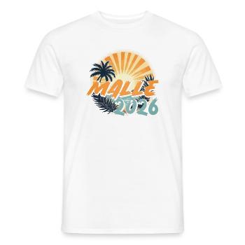 Malle 2026 - Men's T-Shirt - white - Front - AI Model Male 178 dark (178cm)
