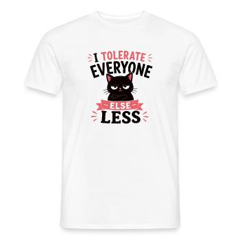 I tolerate people less cat funny shir - Men's T-Shirt - white - Front - AI Model Male 178 dark (178cm)