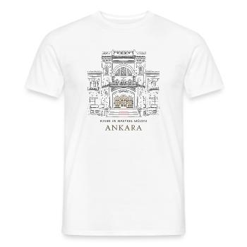 Ankara Kunstmuseum Fassade - Männer T-Shirt - Weiß - Vorne - AI Model Male 178 dark (178cm)