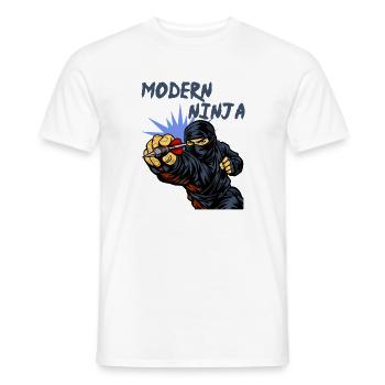 Fléchettes : Le Ninja Moderne - T-shirt homme - blanc - Devant - AI Model Male 178 dark (178cm)