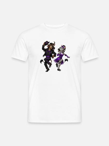 Gnu und Zebra im glamourösen Stepptanz - Männer T-Shirt - Weiß