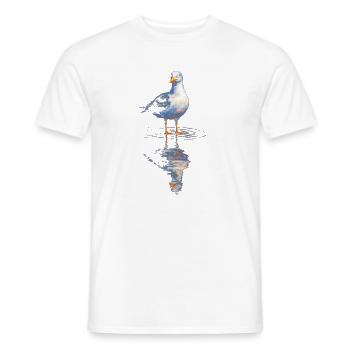Water Reflex Duck in Watercolor - Men's T-Shirt - white - Front - AI Model Male 178 dark (178cm)