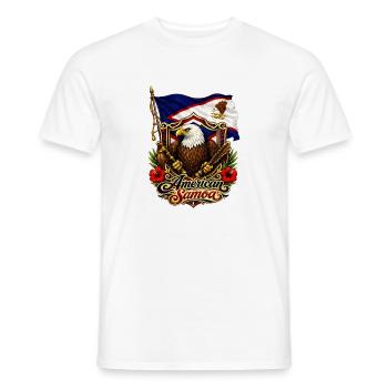 Eagle Flag of American Samoa - Men's T-Shirt - white - Front - AI Model Male 178 dark (178cm)