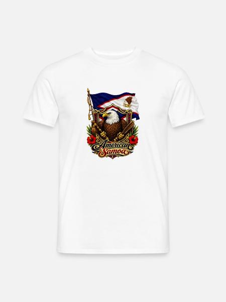 Eagle Flag of American Samoa - Men's T-Shirt - white