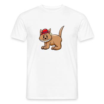 Chat drôle drôle de chat adolescent - T-shirt homme - blanc - Devant - AI Model Male 178 dark (178cm)