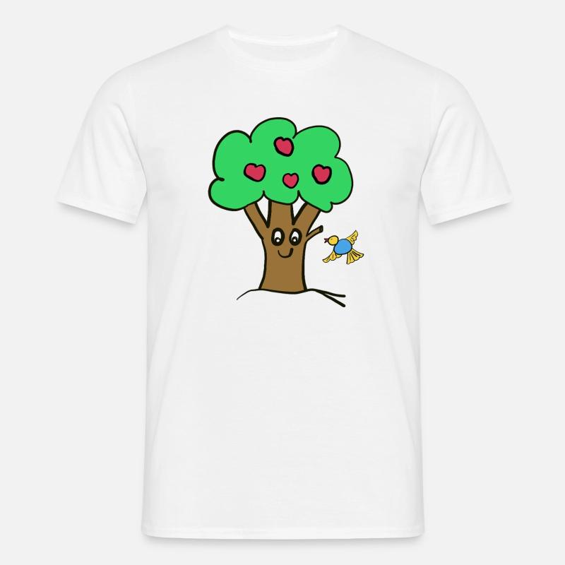 Apple Tree Tree Nature Bird - Men's T-Shirt - white