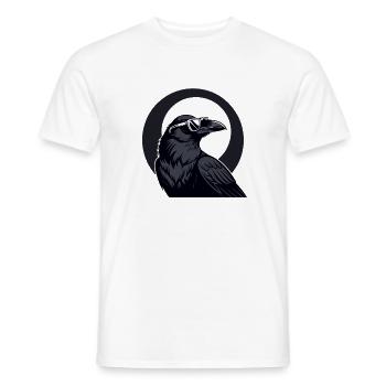 Urban crow in sunglasses - Men's T-Shirt - white - Front - AI Model Male 178 dark (178cm)