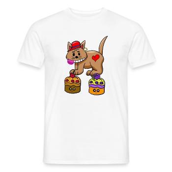 Cat Candy Snacking Muffin Lollipop - Men's T-Shirt - white - Front - AI Model Male 178 dark (178cm)