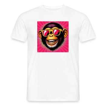 Chimpanzee Monkey - Men's T-Shirt - white - Front - AI Model Male 178 dark (178cm)