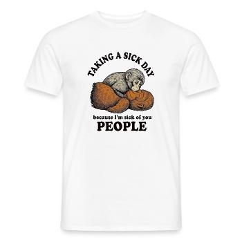 Taking a sick day Baby Monkey Punch - Men's T-Shirt - white - Front - AI Model Male 178 dark (178cm)