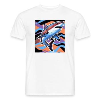 Shark - Men's T-Shirt - white - Front - AI Model Male 178 dark (178cm)