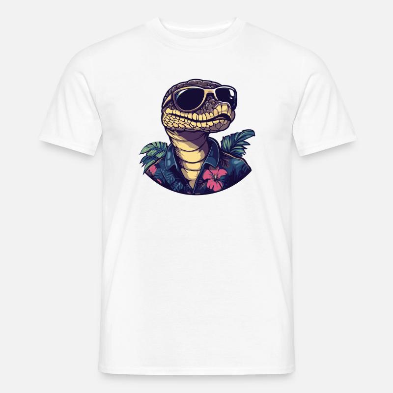 Schlange Kobra Comic Urlaub - Männer T-Shirt - Weiß