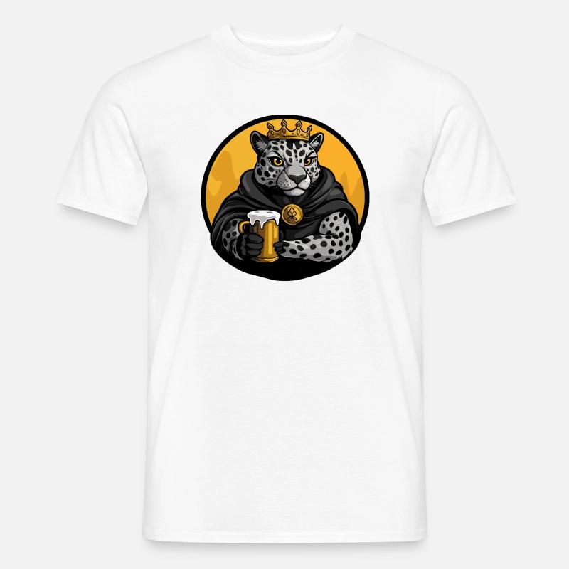 Leopard Bier Lustig - Männer T-Shirt - Weiß