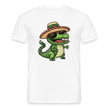 Aligator Sombrero drôle - T-shirt homme - blanc - Devant - AI Model Male 178 dark (178cm)