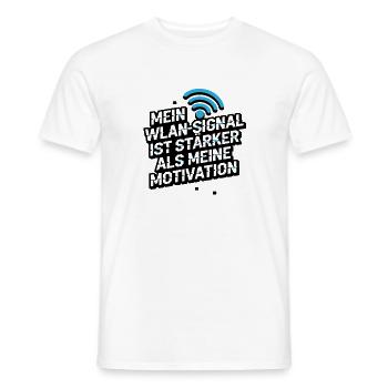  Mein Wlan-Signal Ist Stärker Als Meine Motivation - Männer T-Shirt - Weiß - Vorne - AI Model Male 178 dark (178cm)