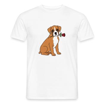 Süßer Boxerhund Valentine Rose Welpe Haustierbesitzer - Männer T-Shirt - Weiß - Vorne - AI Model Male 178 dark (178cm)