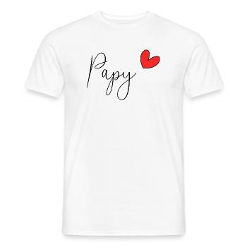 PAPY. PAPA. FÊTE DES PÈRES. BONNE FÊTE PAPY. FÊTE - T-shirt homme - blanc - Devant - AI Model Male 178 dark (178cm)
