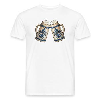 Ornement de chopes de bière - T-shirt homme - blanc - Devant - AI Model Male 178 dark (178cm)