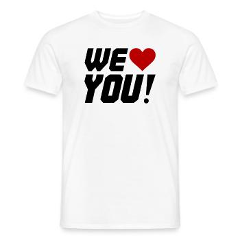 Silhouette en contraste de cœur - T-shirt homme - blanc - Devant - AI Model Male 178 dark (178cm)