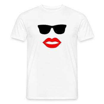 Lunettes de soleil - T-shirt homme - blanc - Devant - AI Model Male 178 dark (178cm)
