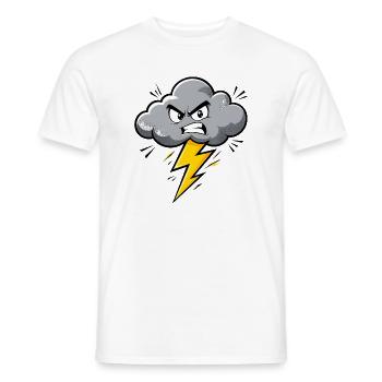 Motif météo d’orage d’orage nuageux en colère - T-shirt homme - blanc - Devant - AI Model Male 178 dark (178cm)