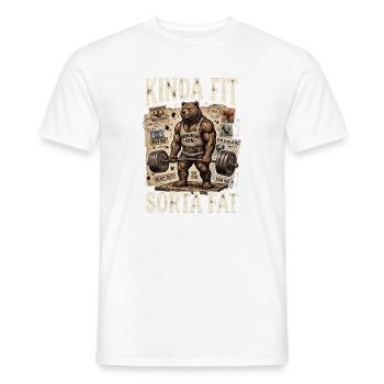 Plutôt en forme, un peu gros ours en haltérophilie - T-shirt homme - blanc - Devant - AI Model Male 178 dark (178cm)