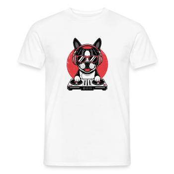  DJ Bulldog Mit Kopfhörern Cooler Musik Hund Für - Männer T-Shirt - Weiß - Vorne - AI Model Male 178 dark (178cm)