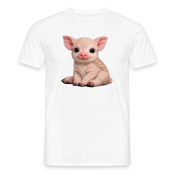 Ferkel-Kuschel-Illustration - Männer T-Shirt - Weiß - Vorne - AI Model Male 178 dark (178cm)