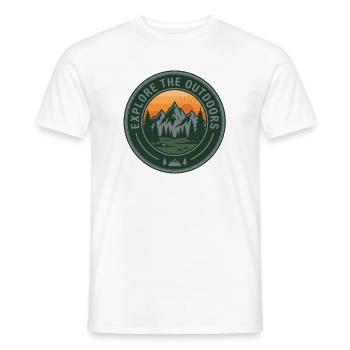 Explore Outdoors Mountains - Men's T-Shirt - white - Front - AI Model Male 178 dark (178cm)