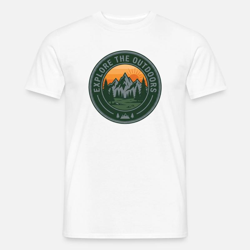 Explore Outdoors Berge - Männer T-Shirt - Weiß