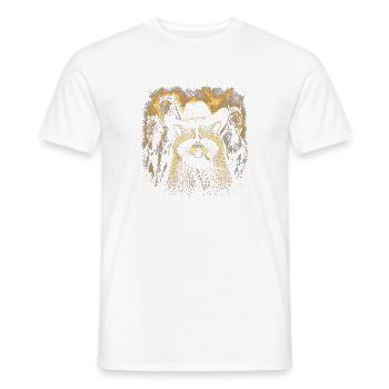 Raccoon in a Western hat - Men's T-Shirt - white - Front - AI Model Male 178 dark (178cm)